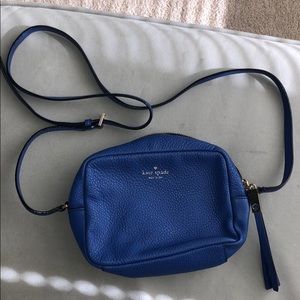 Blue Leather Crossbody